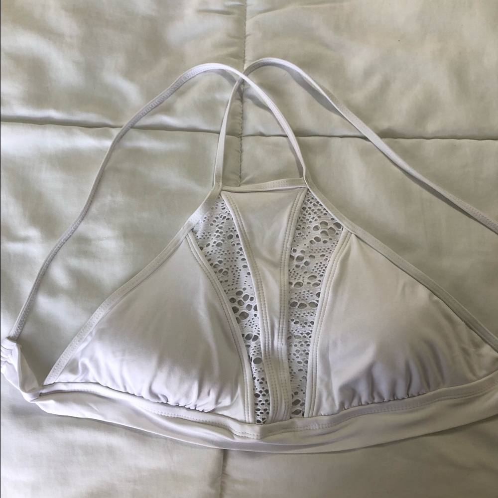 White high neck swimsuit top